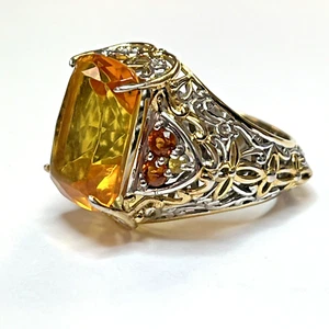 Michael Valitutti Citrin zweifarbiger Sterlingsilber Ring Größe 7,5 - Bild 1 von 3