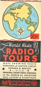 1934 Shortwave Radio Map – World-Wide Radio Tours – RCA Radiotron / Hagstrom - Picture 1 of 11