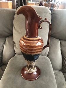 Mid Century Royal Haeger Brown Mottled Ewer Pitcher Foil Label Stunning - Picture 1 of 7