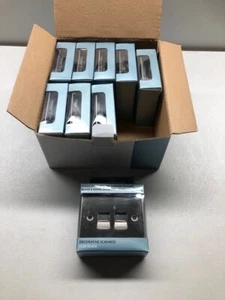 Box of 9 x Stainless steel telephone socket - slave, 2 gang, screw connection. - Picture 1 of 4