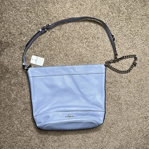NWT COACH F72692 Paxton Duffle Blue Steel Pebble Leather Shoulder Crossbody Bag - Picture 1 of 9