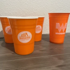 Whataburger ""The Party Cup"" Becher 4 Gesamtkunststoff orange wiederverwendbar whata - Bild 1 von 9