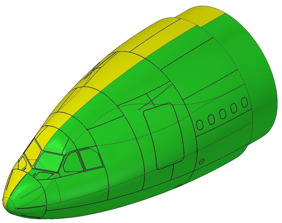 Airbus A330 A340 nose replacement for Revell A330 A340 & Zvezda A330-300 kit - Immagine 1 di 2