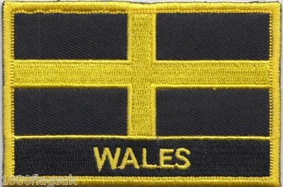 Wales St David's Cross Flag Embroidered Patch Badge - Sew or Iron on - Image 1 of 3
