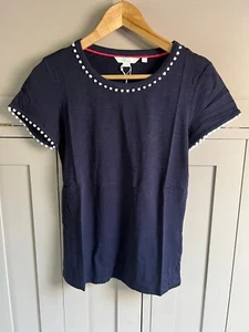 Boden Charlie T-Shirt | Bommel | Jersey | Damen | dunkelblau/weiß | XS | NEU - Bild 1 von 6