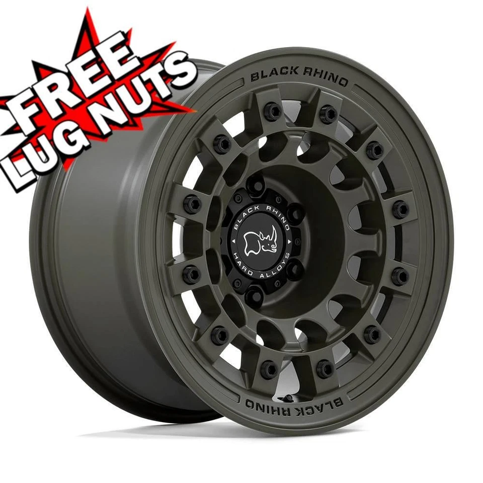 17 inch 17x8 Black Rhino FUJI OLIVE GREEN wheel rim 5x4.5 5x114.3 +38 - Image 1 of 1