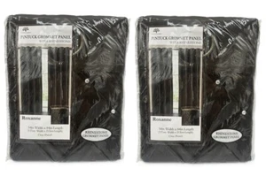 2X Victoria Classics Pintuck Grommet Panels with Stones 54 X 84" Roxanne (BROWN) - Picture 1 of 6