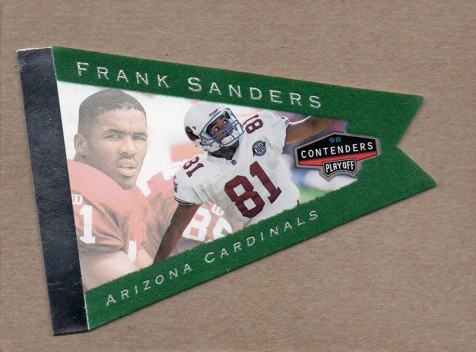 frank sanders arizona cardinals card 1998 contenders pennant green - Image 1 of 1