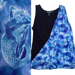 Tanque Alexander McQueen Azul Tatuaje Asimétrico Cortina De Colección Otoño 2008 GRANDE NUEVO CON ETIQUETAS - Imagen 1 de 17