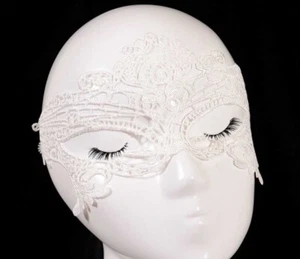 Sexy White Lace Eye Mask Erotic Costume Masquerade Ball - Picture 1 of 1