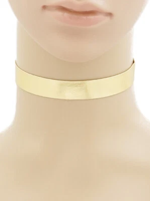 Faux Leather Choker Necklace GOLD Leatherette - Image 1 of 3