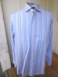 Camisa para Hombres Polo Golf Ralph Lauren Rayas Westerton Azul Blanco Violeta LS Talla L - Imagen 1 de 4
