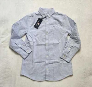 New boys 3T 6 S Vineyard Vines striped seersucker whale dress shirt - Picture 1 of 6