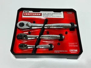 NOS Craftsman 44992 3pc Next Generation Thin Profile Ratchet Set, Fully Polished - Picture 1 of 6