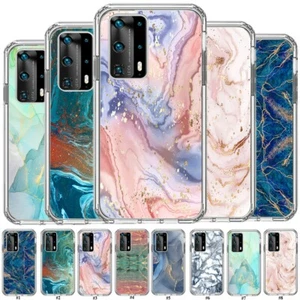 Granite Marble Silicone Phone Case Cover For Huawei P40 P30 P20 Pro P Smart 2019 - Picture 1 of 60