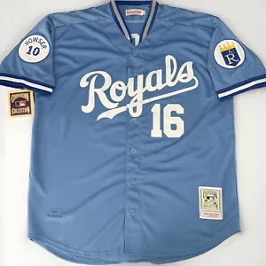 2XL Mitchell & Ness 1987 Bo Jackson #16 Kansas City Royals blu polvere - Foto 1 di 12