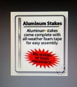 1 ALUMINUM ...SECURITY ALARM YARD SIGN STAKES + HEAVY DUTY DOUBLE TAPE - Picture 1 of 2