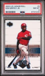 2002 UPPER DECK HONOR ROLL #8 KEN GRIFFEY JR PSA 8 NM-MINT MARINERS REDS - Picture 1 of 2