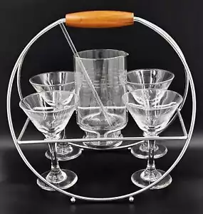 MCM Chrom Martini Caddy + Kristall Martini Krug + Martini Gläser 60er Jahre - Bild 1 von 6