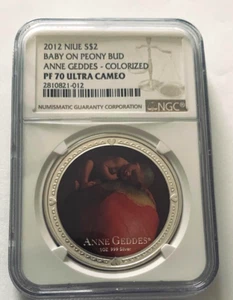 2012 Niue $2 Anne Geddes Girl Baby on Peony Pad NGC PF 70 - Picture 1 of 2