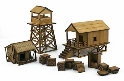 WWG Jungle Warfare MDF Military Base Camp -28mm Pacific Wargame Terrain Diorama