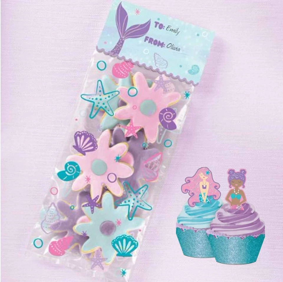 Sirenas Niña Niños Fiesta de Cumpleaños Favor Bolsa Kit y Taza Pastel Kit Foto 1 de 3