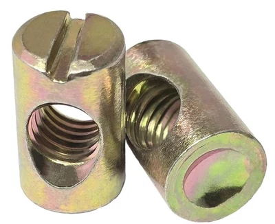 M8 x 20mm Barrel Nuts, Cross Dowel Slotted Barrel Nuts for Furniture Bed Crib... - Image 1 of 4