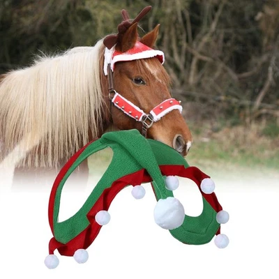 Weihnachtsmannmütze für Pferd, Reitsport, Weihnachts-Pferde-Accessoire für - Bild 1 von 4