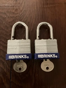 Brinks Steel Shackle Boron Padlock Laminated Lock Pry Cut Resistant Lot Of 2 - Picture 1 of 7