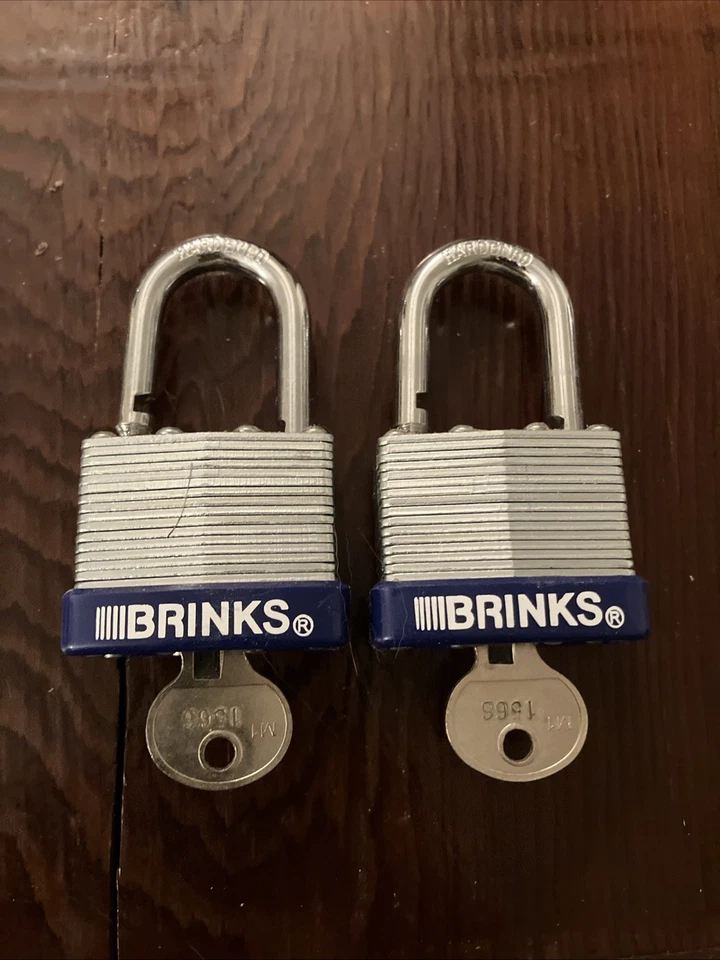 Brinks Steel Shackle Boron Padlock Laminated Lock Pry Cut Resistant Lot Of 2 - Image 1 of 4
