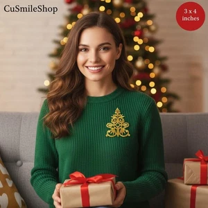 Elegante parche bordado floral dorado aplique de 3" x 4” para chaquetas bolsos - Imagen 1 de 4