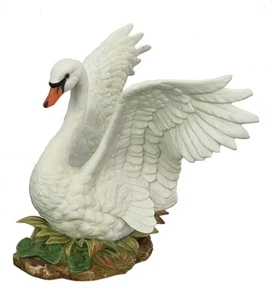 Statuina porcellana capolavoro cigno di Homco 1987 ritirata 7,5” bianca - Foto 1 di 7