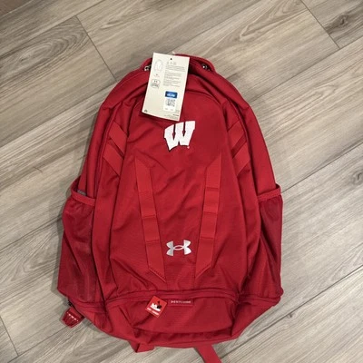 Mochila de rendimiento Wisconsin Badgers Under Armour Hustle 5.0 - ¡NUEVA! Foto 1 de 4