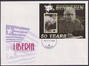LIBERIA Sc# 23645 S/S FDC ALBERT EINSTEIN 50th ANN of his DEATH - Picture 1 of 1