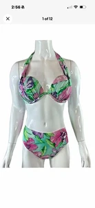 Venus 3-teiliger Bikini Badeanzug C Bügel Neckholder Oberteil 6 Unterteile & Tankini Oberteil Gr. 8 - Bild 1 von 13