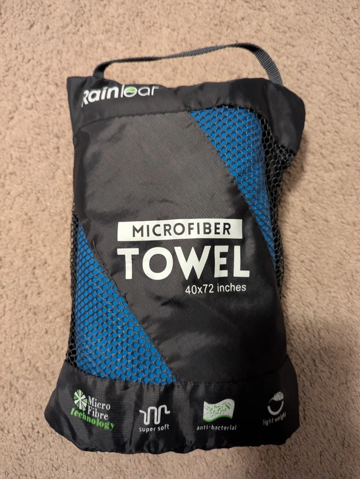 NWOT Rainleaf Microfiber Quick Dry Compact Lightweight Towel - 72"x40" - Blue - Image 1 of 4