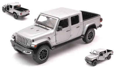 MODELLINO AUTO STATICO MOTORMAX JEEP GLADIATOR 2020 OVERLAND SILVER SCALA 1/24 - Immagine 1 di 4