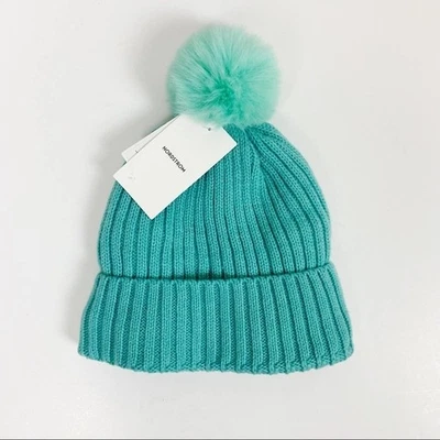 Nordstrom Rib Knit Beanie with Faux Fur Pom - Image 1 of 3