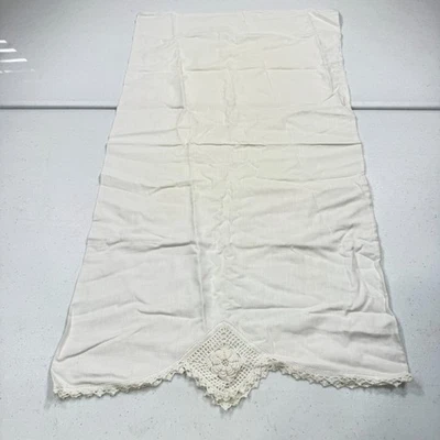 Funda de almohada vintage estándar algodón blanco crochet encaje floral rústico primitivo Foto 1 de 4