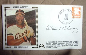 WILLIE MCCOVEY SIGNED 1978 Z SILK 500 HOMERUNS CACHE AUTO SF GIANTS MLB HOF - Picture 1 of 1