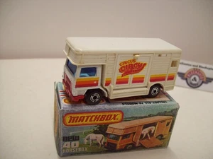 Matchbox Superfast, Nr.40, Bedford Box "CIRKUS" ohne Pferde, 1977, Weiß, 1:77 - Bild 1 von 3