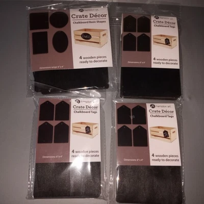 Chalkboard Board Tag Label w twine Hanging Wood 24 pieces New Message Set Lot - Image 1 of 4