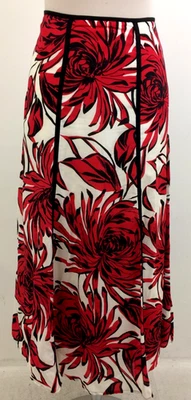 Windsmoor Women's Skirt Size 10 White Mix Floral Silk Blend A Line Midi Used F1 - Image 1 of 4