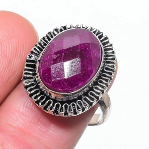 Ruby(Simulated) Gemstone 925 Sterling Silver Jewelry Ring Size 8.5 X-Mas Gift z2 - Picture 1 of 2