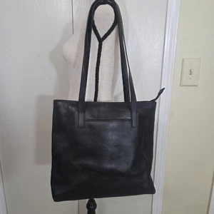 patricia nash heritage viana schwarz Leder Beuteltasche Reißverschluss oben klassisch minimalistisch Handtasche - Bild 1 von 17