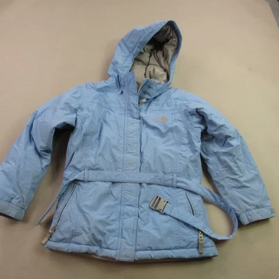 North Face Coat Girls Medium Long Sleeve Hooded Pockets Lightweight Outdoor - Image 1 of 4