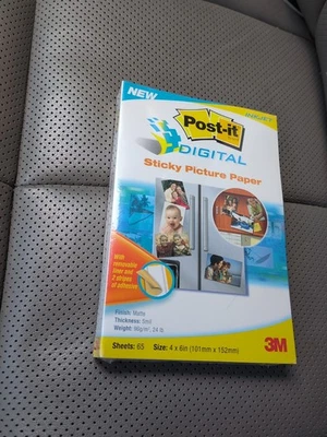 Post-It Digital Sticky Picture Paper - 4" x 6" for Inkjet Printer 65 Sheets New - Image 1 of 2