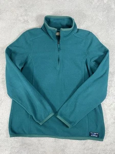 L.L. Maglione pullover pile Bean donna M verde smeraldo quarto zip - Foto 1 di 8