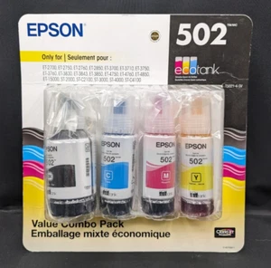 Epson - 4-pak butelka uzupełniająca atrament do Epson Ecotank - 502 (BK, Y,M,C) - zapieczętowana - Zdjęcie 1 z 5