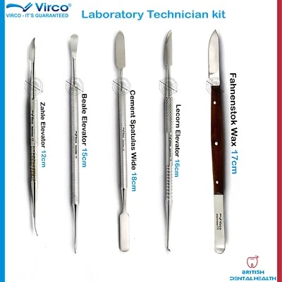 VIRCO Dental Wax Modelling Carving Tool 5 pieces Instruments Laboratory Technician Kit